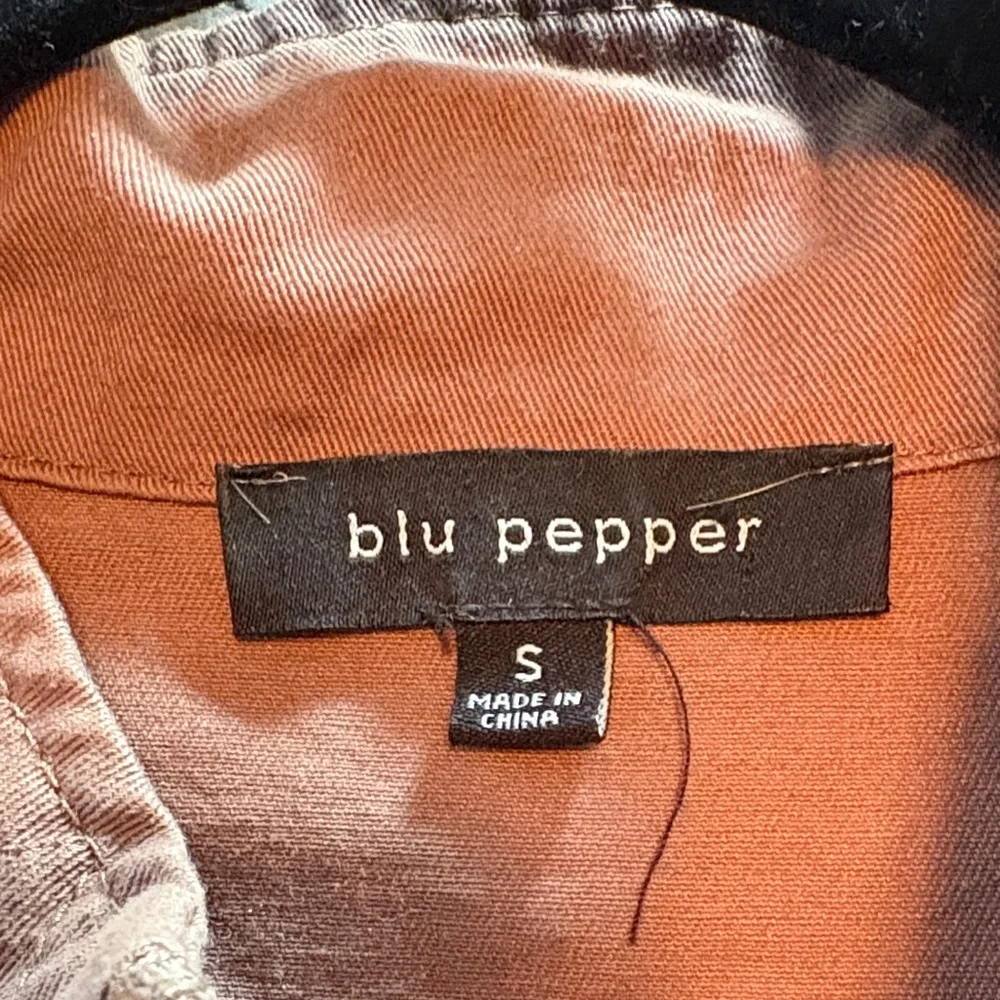Blu Pepper Oversized Utility Zip-Up Jacket Dark Tan Size S - Picture 9 of 11